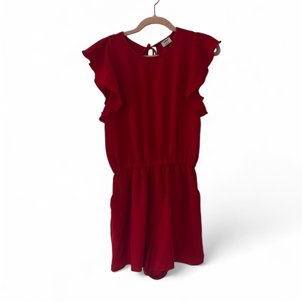 Wilfred Red Ruffle Sleeve Romper
